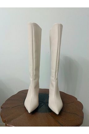چکمه بژ زنانه چرم مصنوعی MODA - کد 886222944