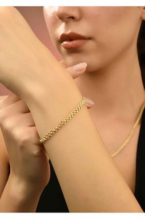 دستبند طلا زرد زنانه 14 عیار Hasalp Kuyumculuk - کد 886316394