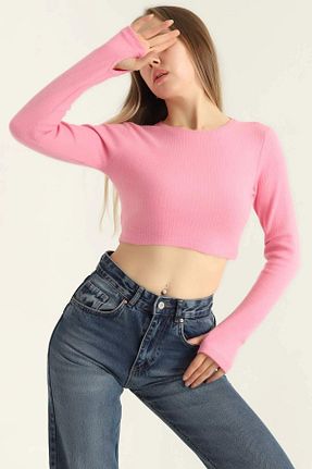بلوز صورتی زنانه ساده Mossta - کد 886226548