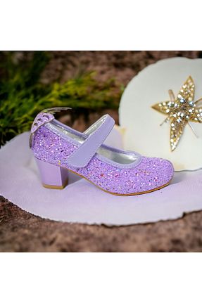کفش مجلسی بنفش بچه گانه پاشنه ضخیم PATİK BEBE - کد 797384781
