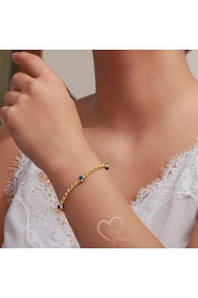 دستبند نقره طلائی زنانه 925 عیار SS Selin Silver - کد 886226567