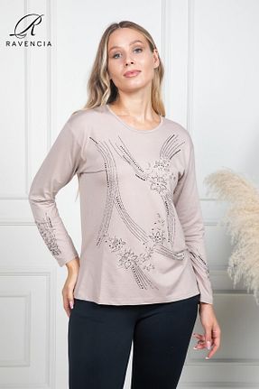 بلوز بژ زنانه ساده Ravencia - کد 861751672