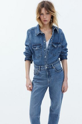 شلوار جین آبی زنانه پاچه تنگ H&M - کد 857600231