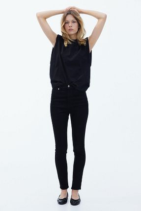 شلوار جین مشکی زنانه پاچه تنگ H&M - کد 855802857