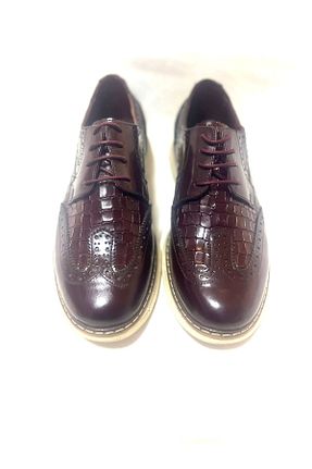کفش کژوال زرشکی مردانه چرم خالص Store - کد 886234866