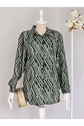 پیراهن سایز بزرگ سبز زنانه سایز بزرگ ENDAMIM - کد 886321351