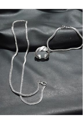 گردنبند جواهر طوسی زنانه روکش نقره imperial accessories - کد 886328001