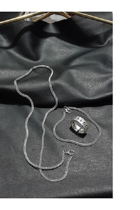 گردنبند جواهر طوسی مردانه روکش نقره imperial accessories - کد 886327987