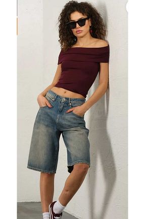 شلوارک و برمودا صورتی زنانه جین DENİKK - کد 886350071