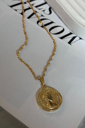 گردنبند جواهر طلائی زنانه پوشش لاکی Trendy Butik - کد 886356999