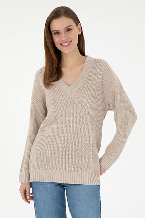 پلیور طوسی زنانه ساده U.S. Polo Assn. - کد 886505777