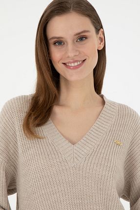 پلیور طوسی زنانه ساده U.S. Polo Assn. - کد 886505777