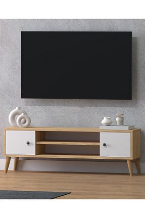 میز و پایه تلویزیون سفید چوب Monte Sehpa - کد 886541182