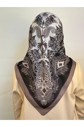 روسری طوسی پلی استر Azrina - کد 886544153