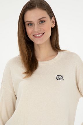 پلیور بژ زنانه ساده U.S. Polo Assn. - کد 886536190