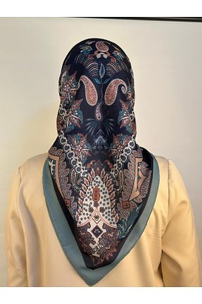 روسری سرمه ای پلی استر Azrina - کد 886543995