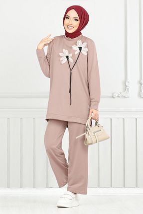 ست بالاتنه و پائین تنه قهوه ای زنانه بافتنی ModaMerve - کد 886541746