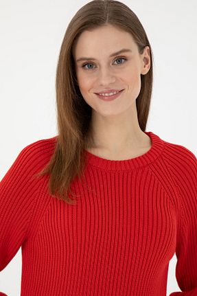 پلیور قرمز زنانه ساده U.S. Polo Assn. - کد 886541100