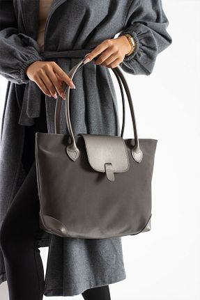 کیف دوشی طوسی زنانه ساتن NBİBAGS - کد 877295947