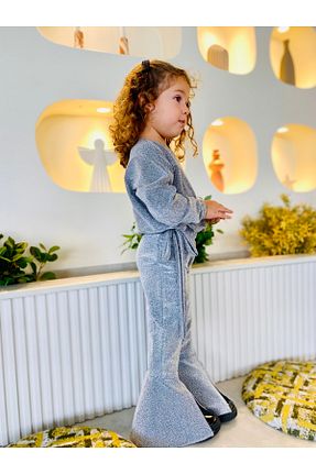 ست بالاتنه و پائین تنه طوسی بچه گانه بافتنی Balerinikizler Baby&Kids - کد 886453337