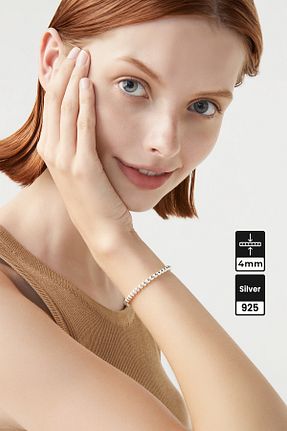دستبند نقره زنانه 925 عیار Mios Silver - کد 886542992