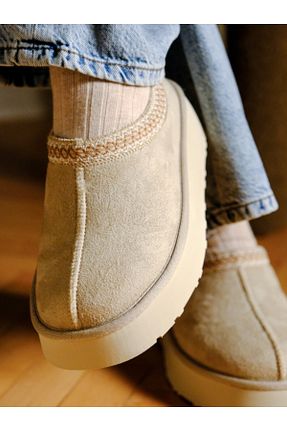دمپائی خانگی بژ زنانه جیر Munshoes - کد 886688845