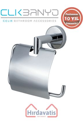 پایه دستمال توالت طوسی برنجی ÇELİK BANYO - کد 886613795