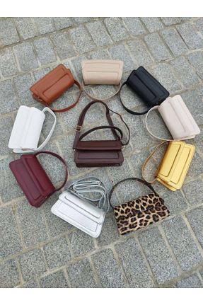 کیف دوشی زرشکی زنانه چرم مصنوعی SİYA DERİ - کد 886584701