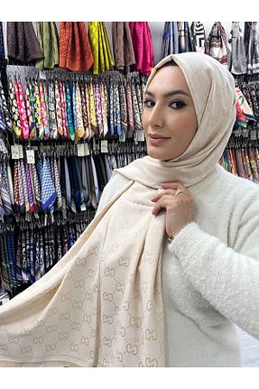 شال بژ زنانه پنبه ای cs camellia scarf - کد 886628437