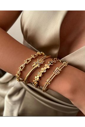 دستبند استیل (فولاد) زرد زنانه استیل (فولاد) JELLY - کد 882584446