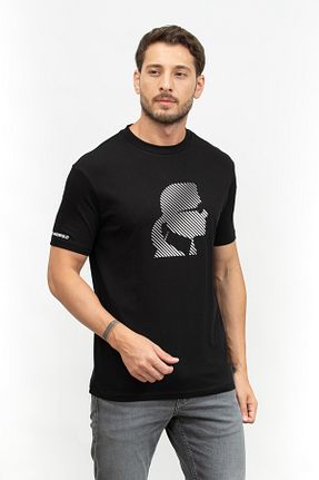 تیشرت مشکی مردانه یقه دوچرخه Karl Lagerfeld - کد 890475534