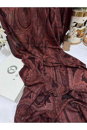 شال زرشکی زنانه ابریشم Oxygen Scarfs - کد 886660729