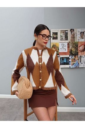 رویه قهوه ای زنانه اکریلیک - پلی استر ESRAHELVACI - کد 886679047