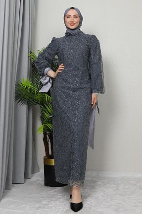 لباس حجاب طوسی زنانه Balık giz astore - کد 886706478