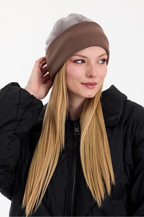 کلاه پشمی طوسی زنانه پنبه ای Butikgiz - کد 886219758