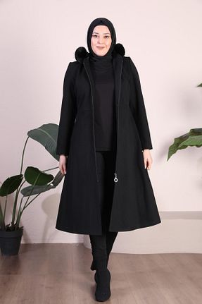 مانتو بلند حجاب مشکی زنانه مخلوط ویسکون Ferace - کد 789181674