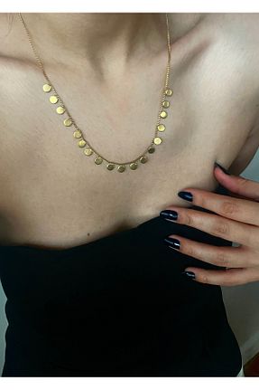 گردنبند استیل ( فولاد ) زرد استیل (فولاد) Hoop jewelery - کد 884846695