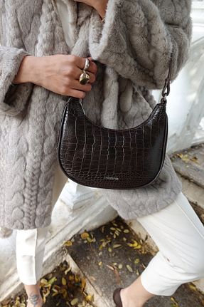 کیف دوشی قهوه ای زنانه چرم مصنوعی Housebags - کد 763983159