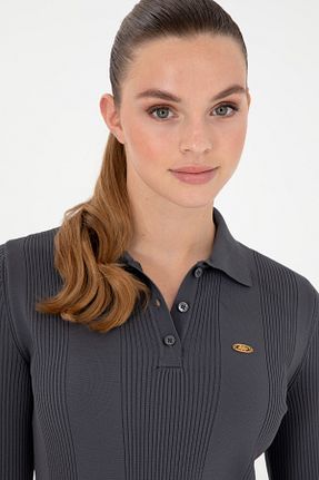 پلیور طوسی زنانه ساده U.S. Polo Assn. - کد 884863175