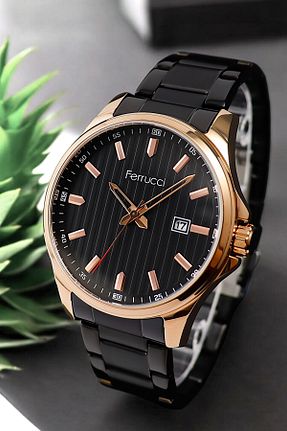 ساعت مچی طلائی مردانه 44 میلی متر Ferrucci - کد 146286161