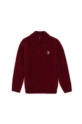 پلیور زرشکی بچه گانه ساده U.S. Polo Assn. - کد 884867939