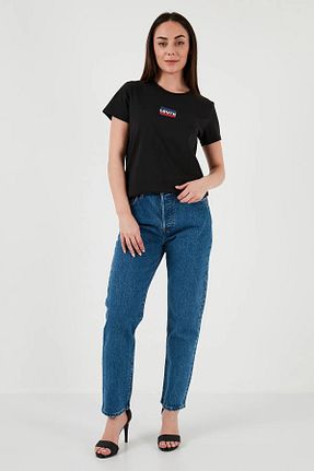 شلوار جین آبی زنانه پاچه ساده Levi