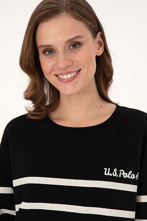 سوئیشرت مشکی زنانه ساده U.S. Polo Assn. - کد 884861494