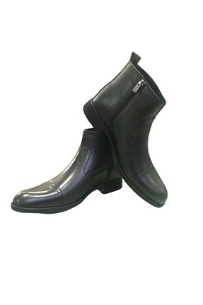 بوت / نیم بوت مشکی مردانه چرم خالص Burç - کد 797723670