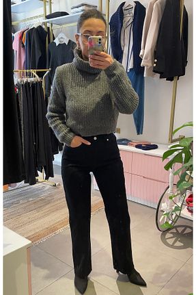 شلوار جین مشکی زنانه پاچه لوله تفنگی Butik - کد 884869942