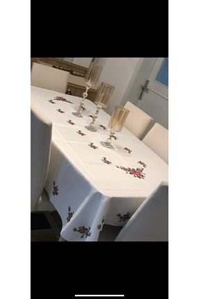 رومیزی سفید کتان SosyeteDükkanı - کد 884885766