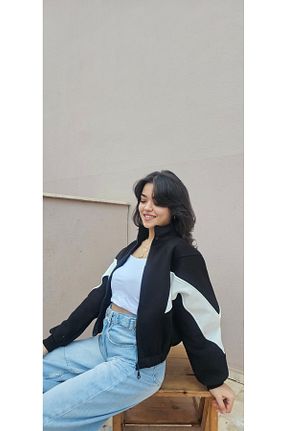 سوئیشرت اسپرت مشکی زنانه رگولار snow basic - کد 871387478