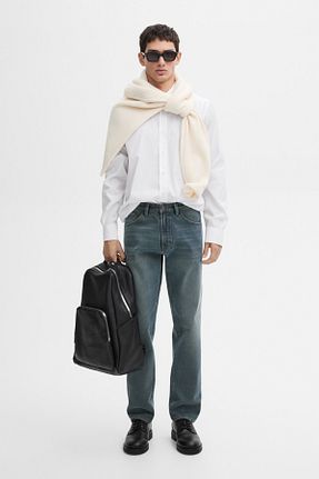 پیراهن سفید مردانه یقه پیراهنی Massimo Dutti - کد 884902389