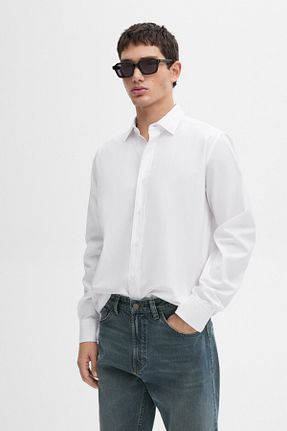 پیراهن سفید مردانه یقه پیراهنی Massimo Dutti - کد 884902389