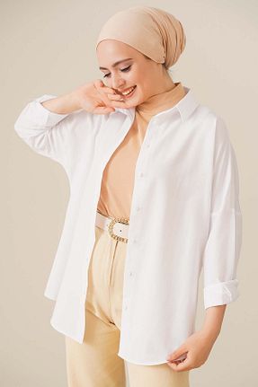 پیراهن حجاب سفید زنانه اورسایز Bigdart - کد 345870005